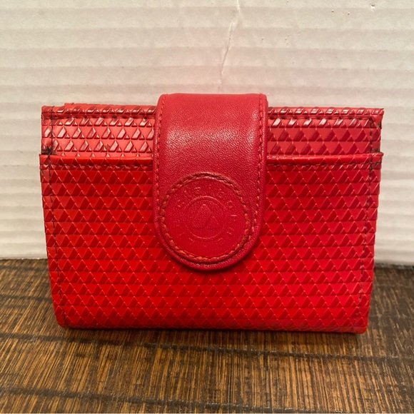 VINTAGE 1983 Liz Claiborne Red Leather Crossbody Bag and Matching Wallet - Picture 14 of 16